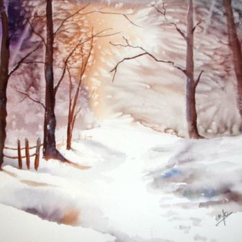 Painting titled "l-hiver-est-la.jpg" by Jocelyne Dumont, Original Artwork