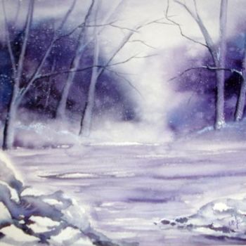 Painting titled "matin-d-hiver.jpg" by Jocelyne Dumont, Original Artwork