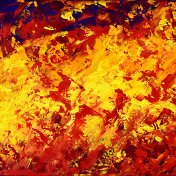 Malerei mit dem Titel "Pyros" von Emma Coffin, Original-Kunstwerk, Acryl Auf Keilrahmen aus Holz montiert