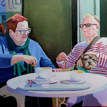 Painting titled "Table For Three" by Emma Cownie, Original Artwork, Oil