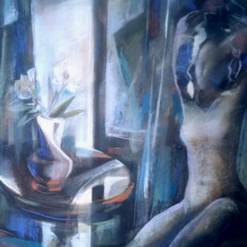 Digital Arts με τίτλο "Bleu sensuel" από Emma Laflute, Αυθεντικά έργα τέχνης, Χειρισμένη φωτογραφία