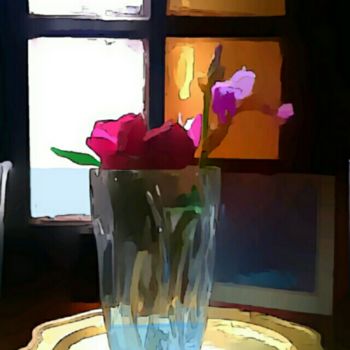 Arte digital titulada "Le vase de bord de…" por Emma Laflute, Obra de arte original, Foto-montaje