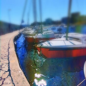 Photographie intitulée "Les petits bateaux…" par Emma Laflute, Œuvre d'art originale, Photographie manipulée
