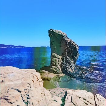 Photographie intitulée "Le rocher au bord d…" par Emma Laflute, Œuvre d'art originale, Photographie numérique
