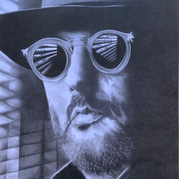 Dessin intitulée "Jean Reno Art" par Emma Mallaroni, Œuvre d'art originale, Graphite