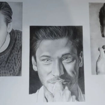 Drawing titled "Gaspard Ulliel Grap…" by Emma Mallaroni, Original Artwork, Pencil