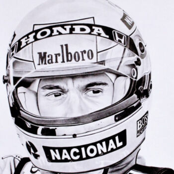 Σχέδιο με τίτλο "Ayrton Senna Art Gr…" από Emma Mallaroni, Αυθεντικά έργα τέχνης, Γραφίτης