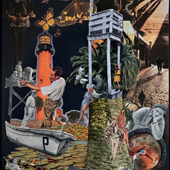 Collages intitolato "Amazone" da Emma Margo, Opera d'arte originale, Collages