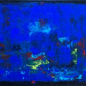제목이 "En bleu"인 미술작품 Emmanuelle Biscara로, 원작, 아크릴 나무 들것 프레임에 장착됨