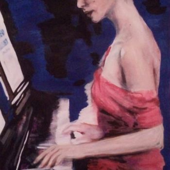 Painting titled "Music" by Emma Khydyrova, Original Artwork, Oil