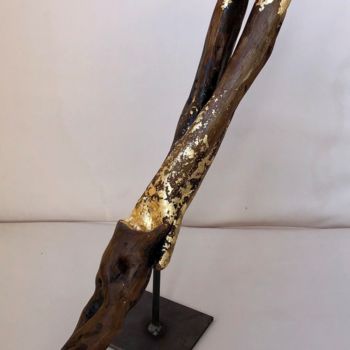 Rzeźba zatytułowany „Poudre d'or sur bois” autorstwa Emma Lapassouze, Oryginalna praca, Drewno