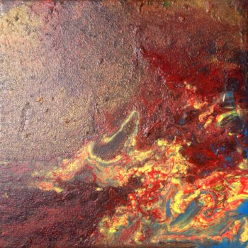 Painting titled "Terre de feu" by Emma Laroche, Original Artwork, Acrylic