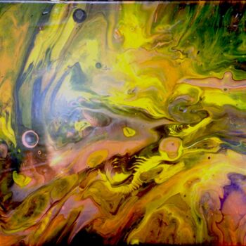 Painting titled "Planète" by Emma Laroche, Original Artwork, Acrylic