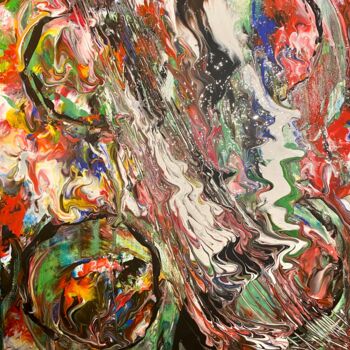 Malerei mit dem Titel "Les chutes colorées" von Emma Laroche, Original-Kunstwerk, Acryl