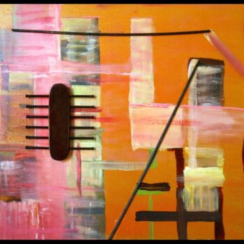 Painting titled "construction" by Emma Laroche, Original Artwork, Oil