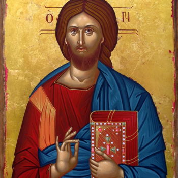 Painting titled "Jesus Christ" by Emmanouel Roukoudis, Original Artwork, Acrylic