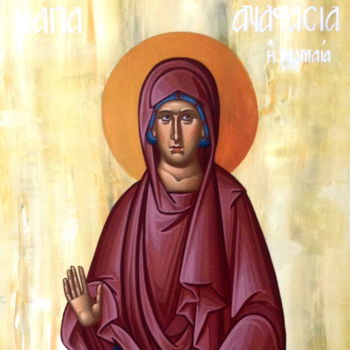 Painting titled "Saint Anastasia the…" by Emmanouel Roukoudis, Original Artwork, Acrylic