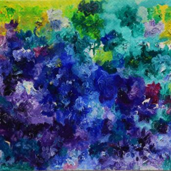 Картина под названием "Blue and purple" - Emmanuel Beckrich, Подлинное произведение искусства, Масло