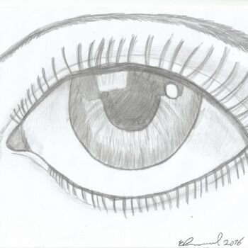 Drawing titled "o olho" by Emmanuel Costa, Original Artwork, Pencil