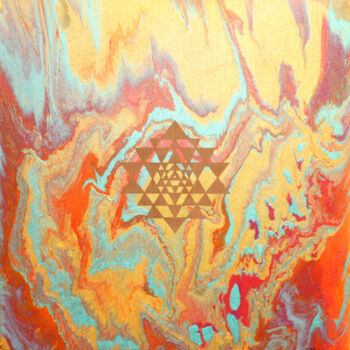 Painting titled "SRI YANTRA" by Manu Dode (ED.), Original Artwork, Acrylic