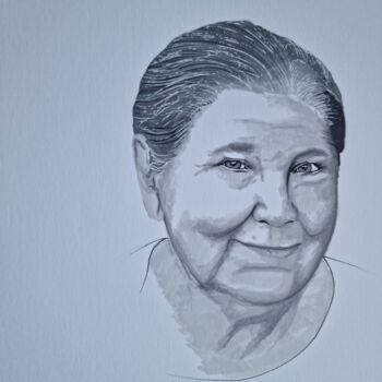 Dessin intitulée "Portrait de femme s…" par Emmanuel Forgues, Œuvre d'art originale, Crayon