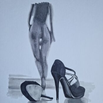 Dessin intitulée "femme de loin" par Emmanuel Forgues, Œuvre d'art originale, Crayon