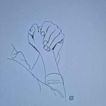 「Esquisser un Tango」というタイトルの描画 Emmanuel Forguesによって, オリジナルのアートワーク, インク