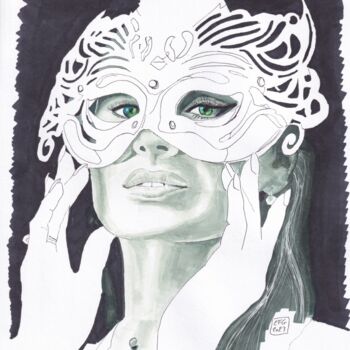 Drawing titled "beauty hidden behin…" by Emmanuel Forgues, Original Artwork, Marker