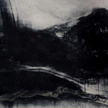 Incisioni, stampe intitolato "Paysage noir" da Emmanuel Gatti, Opera d'arte originale