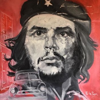 Malerei mit dem Titel "Le Che" von Emmanuel Le Pogam, Original-Kunstwerk, Öl