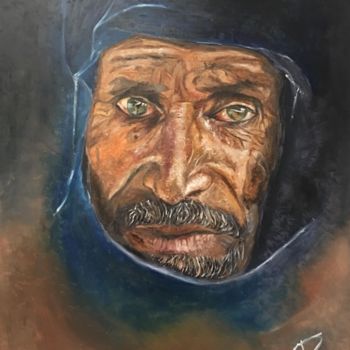 Painting titled "Le Regard du Sahara" by Emmanuel Le Pogam, Original Artwork, Oil