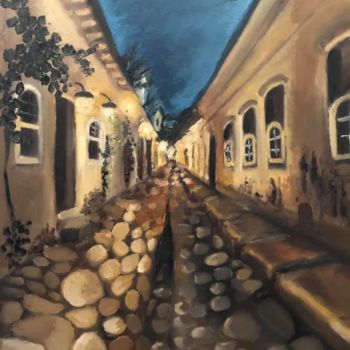 Painting titled "Paraty by Night" by Emmanuel Le Pogam, Original Artwork, Oil