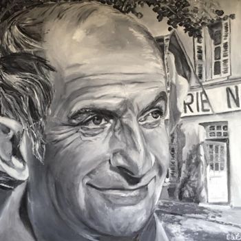 Painting titled "Louis De Funés" by Emmanuel Le Pogam, Original Artwork, Oil