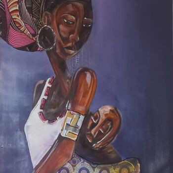 Painting titled "Wura mi (my treasur…" by Emmanuel Olaleye, Original Artwork, Acrylic