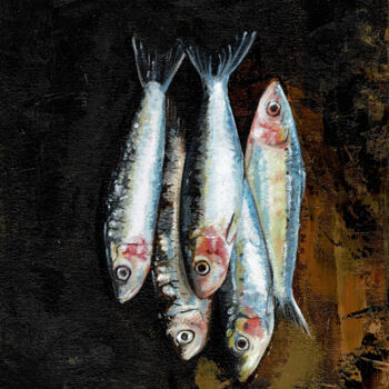 Peinture intitulée "Les petites sardines" par Emmanuel Pondevie, Œuvre d'art originale, Huile