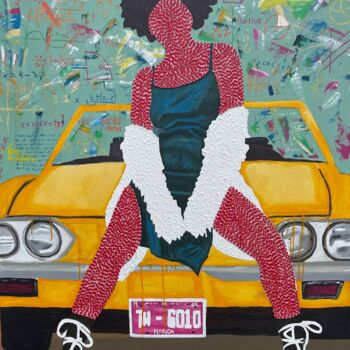 Collages titled "Gina" by Emmanuel Tetteh, Original Artwork, Thread