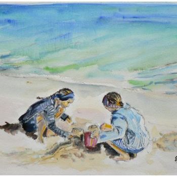Pittura intitolato "Le chateau de sable" da Emmanuel Bochet, Opera d'arte originale, Olio