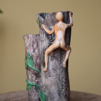 Sculpture intitulée "vase double elfe de…" par Emmanuelle Bernard, Œuvre d'art originale