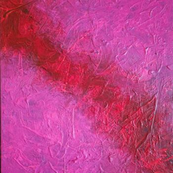 Painting titled "Rose" by Emmanuelle Bochaton, Original Artwork, Acrylic Mounted on Wood Stretcher frame