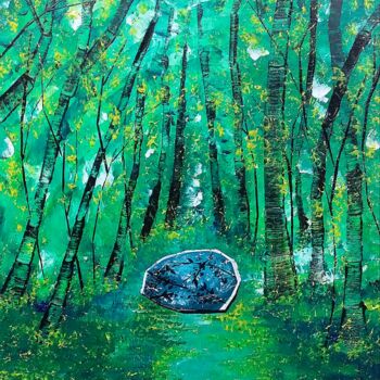 제목이 "Shakti"인 미술작품 Emmanuelle Donzé로, 원작, 아크릴 나무 들것 프레임에 장착됨