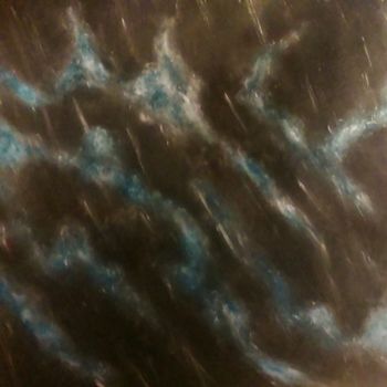 Painting titled "Silver rain" by Emmanuelle Noizet, Original Artwork, Oil