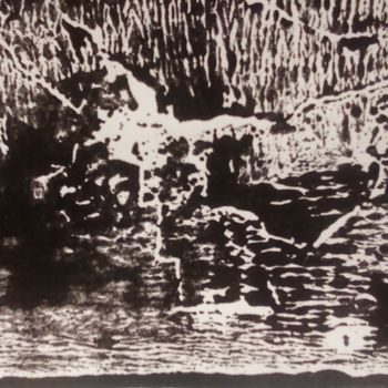 Estampas & grabados titulada "Gravure" por Emmanuelle Noizet, Obra de arte original, Linograbados