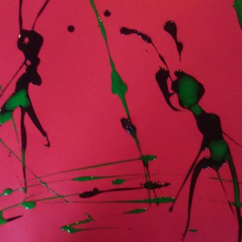 Painting titled "Grasshoppers" by Emmanuelle Noizet, Original Artwork, Ink