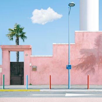 Fotografia zatytułowany „Pink Wall and Yello…” autorstwa Emmanuel Passeleu, Oryginalna praca, Fotografia cyfrowa