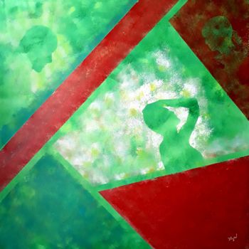 Peinture intitulée "Amour vert" par Emmeline Delzenne, Œuvre d'art originale, Acrylique