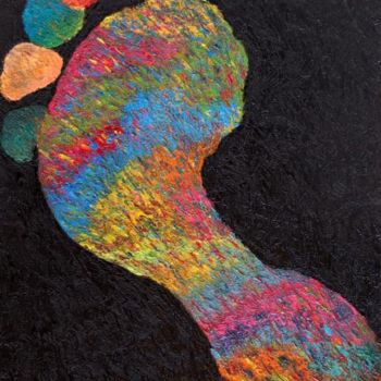 Painting titled "color footprint" by Monica Palermo, Original Artwork, Oil