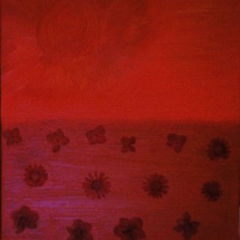 Painting titled "Rosso (only red)" by Monica Palermo, Original Artwork, Oil
