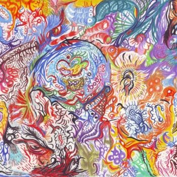 Dessin intitulée "Ecstatic Eternity" par Asiiisa, Œuvre d'art originale, Crayon