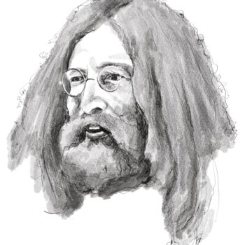 Digital Arts titled "John Lennon portrait" by Empty St, Original Artwork, Digital Painting
