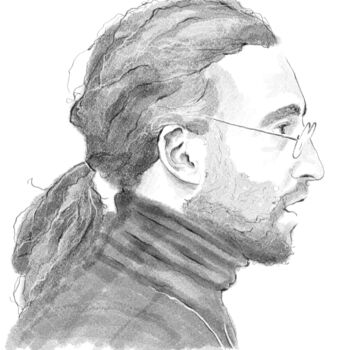 Arts numériques intitulée "John Lennon portrai…" par Empty St, Œuvre d'art originale, Peinture numérique